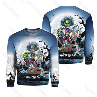 Zoombie Halloween Crewneck Sweatshirt All Over Print Sweatshirt For Women Sweatshirt For Men SWN1079