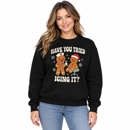 Personalized Custom Name Gingerbread Nurse Christmas Sweatshirt – Have You Tried Icing It?