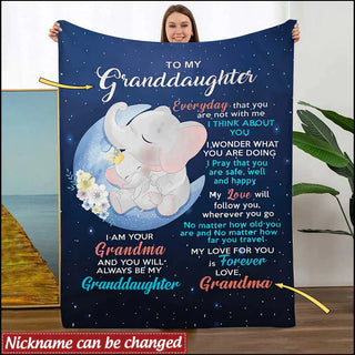 Gift For Granddaughter, To My Granddaughter Blanket - Personalized Blanket for Granddaugther from Grandma and Grandpa, Blanket for Granddaughter MI0565