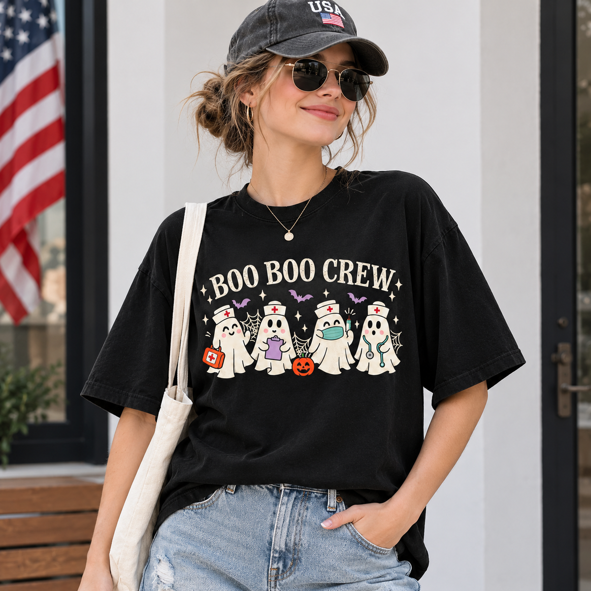 Personalized Custom Boo Boo Crew Halloween Nurse Gift Unisex T-Shirt
