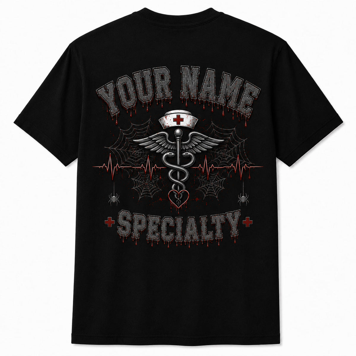 Personalized Cute Halloween Nurse Shirt Custom RN Gift Look Unisex T-Shirt