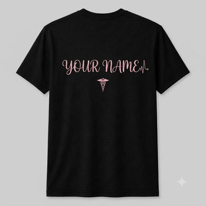 Personalized Nurse Heartbeat Shirt Custom RN Gift Nursing Life Unisex T-Shirt