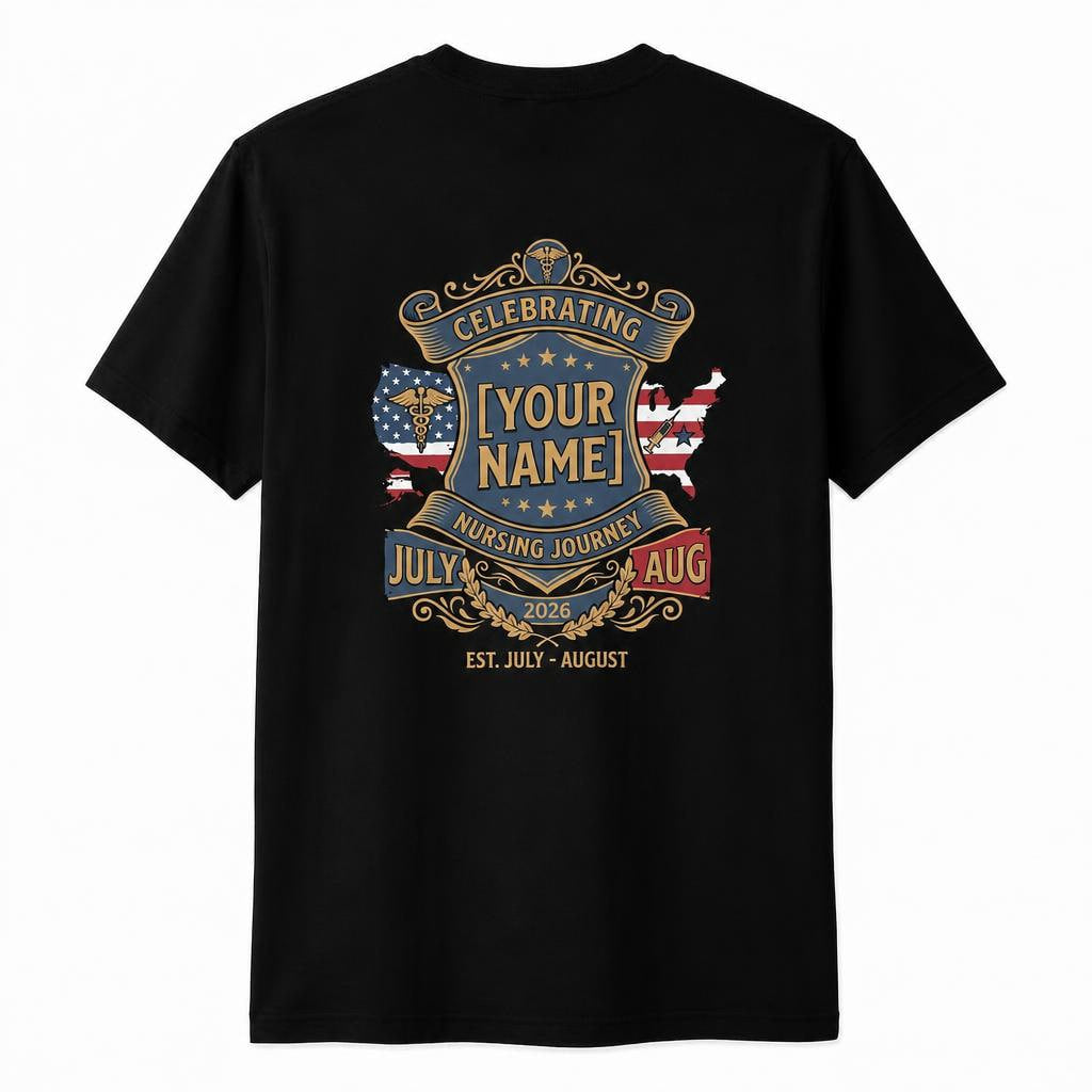 Personalized Happy Nurses Week 2026 American Flag Nurse Gift Custom Unisex T-Shirt