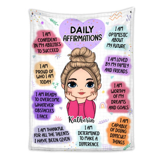 Personalized Inspiring Gift For Granddaughter Daily Affirmations Blanket 31349