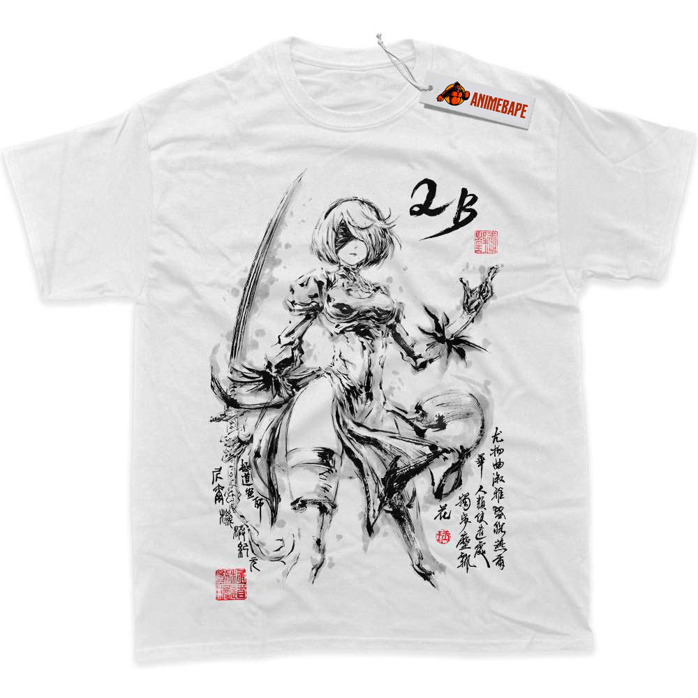 NieR Automata 2B Graphic T-Shirt for Gamers - Cool Game Shirt