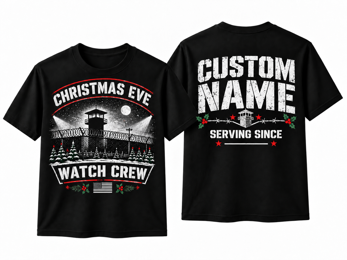Correctional Officer Christmas Eve Watch Crew Personalized T Shirt