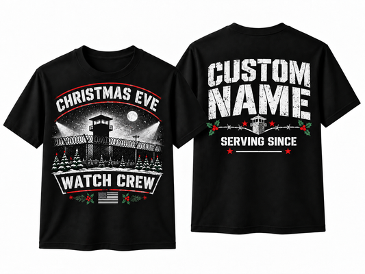 Correctional Officer Christmas Eve Watch Crew Personalized T Shirt