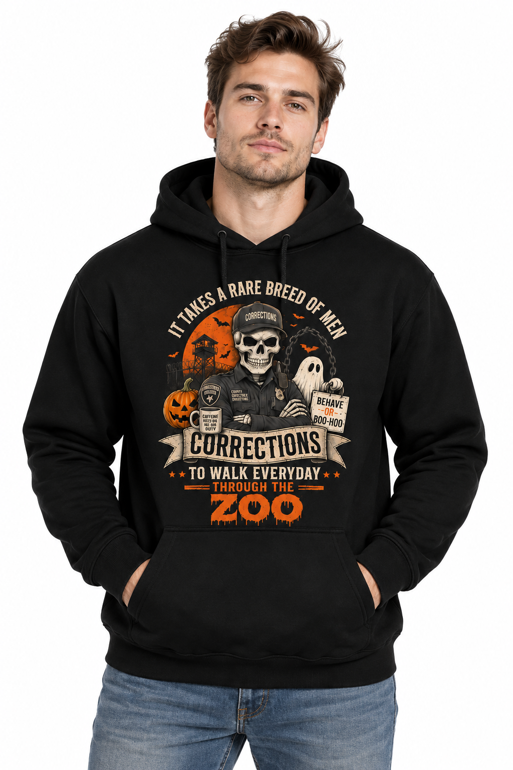 Personalized Gates of Hell Prison Guard Hoodie Correctional Officer Halloween Gift