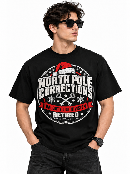 Retired Correctional Officer Christmas Shirt Naughty List Custom Name