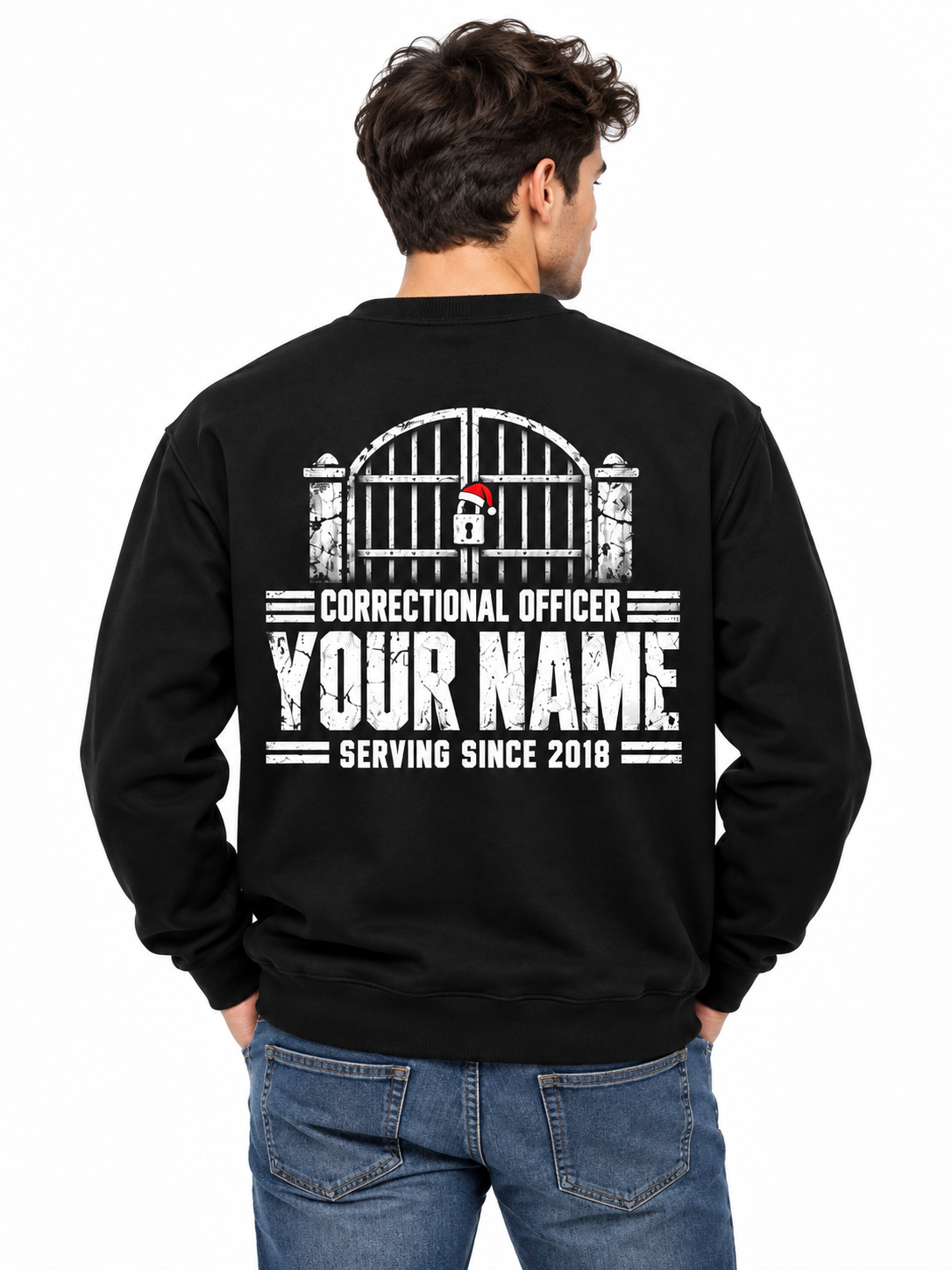 Personalized Correctional Officer Christmas Behind the Gates Sweatshirt