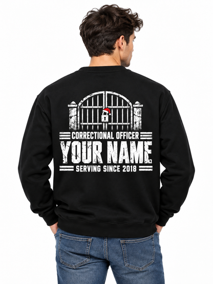 Personalized Correctional Officer Christmas Behind the Gates Sweatshirt