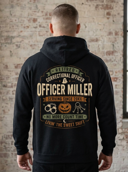 Personalized Retired Correctional Officer Halloween Hoodie I Don’t Always Enjoy Retirement
