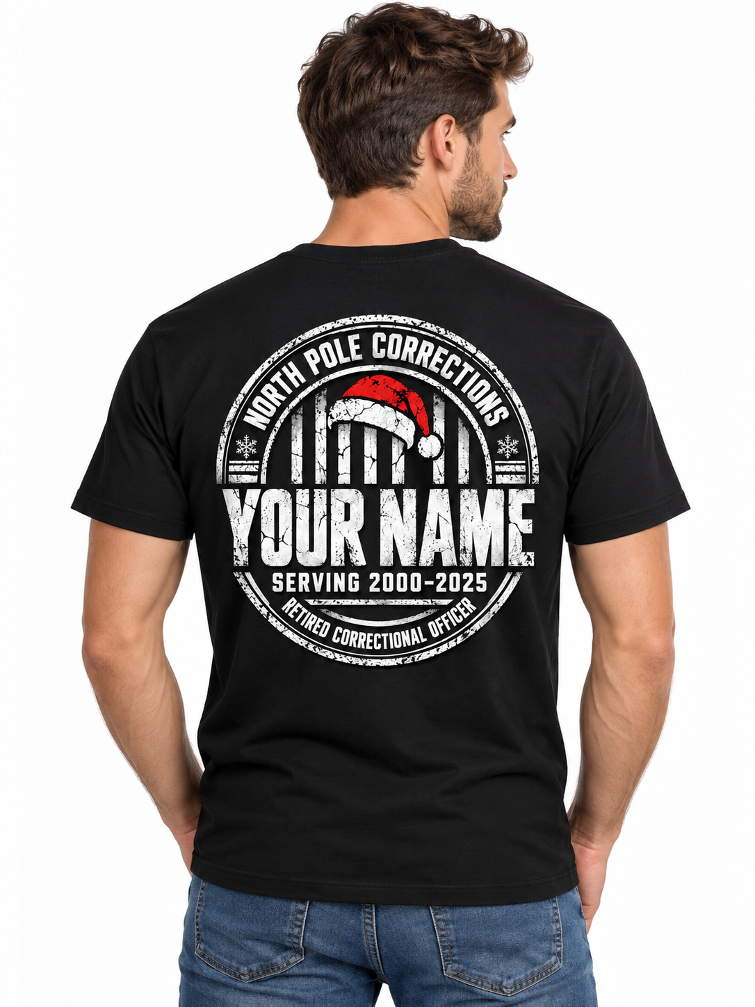 Retired Correctional Officer Christmas Shirt Naughty List Custom Name