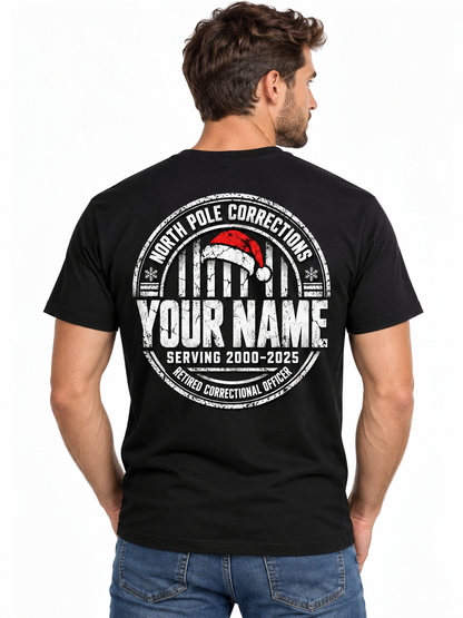 Retired Correctional Officer Christmas Shirt Naughty List Custom Name