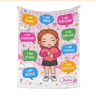 Personalized Gift For Granddaughter Hug Love Affirmation Blanket 31303