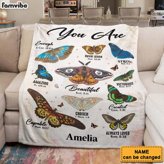 Personalized Gift For Daughter You Are Bible Verses Butterfly Blanket 31367