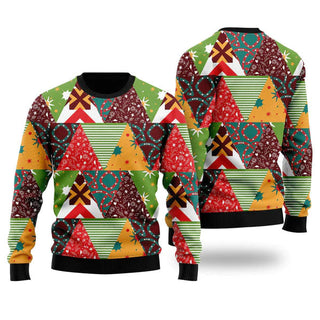 Vintage Triangles Colorful Xmas Ugly Christmas Sweater For Men & Women Christmas Gift Sweater US2208