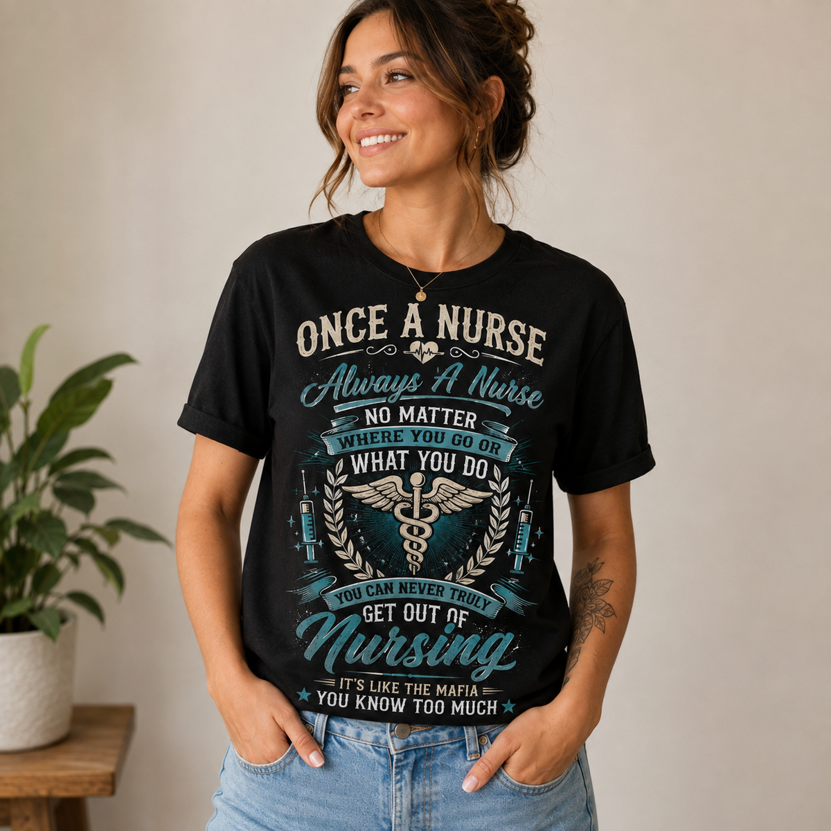 Personalized Once a Nurse Always a Nurse Custom Nurse T-Shirt