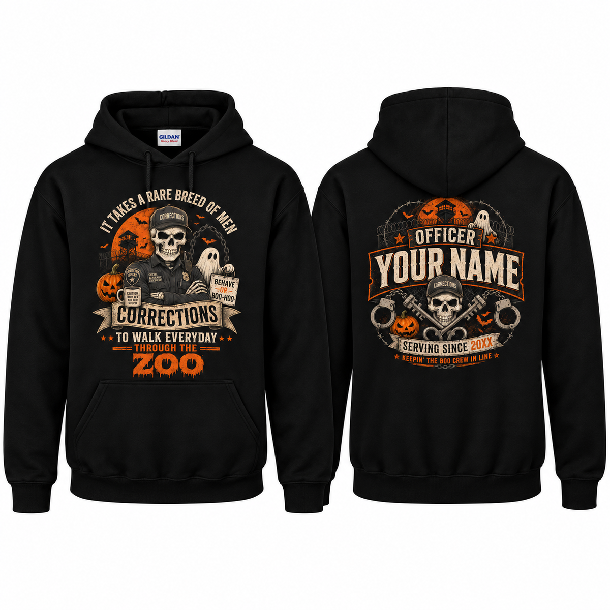 Personalized Gates of Hell Prison Guard Hoodie Correctional Officer Halloween Gift