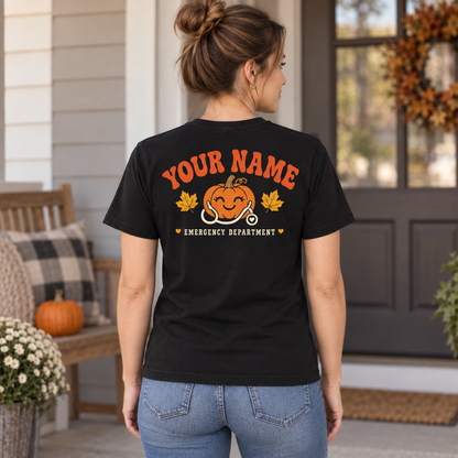 Personalized Custom ER Nurse Halloween Spooky Emergency Department Unisex T-Shirt