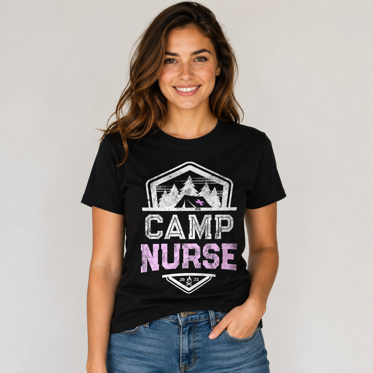 Personalized Custom Camping Nurse RN NP Healthcare Team T-Shirt