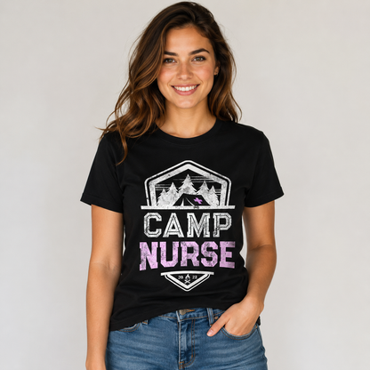 Personalized Custom Camping Nurse RN NP Healthcare Team T-Shirt