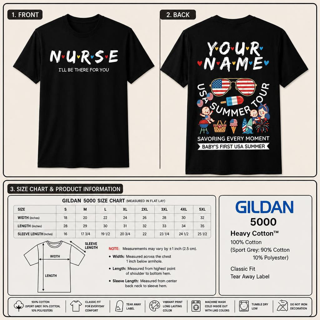 Custom I Will Be There for You Nurse Shirt Personalized RN Gift Unisex T-Shirt