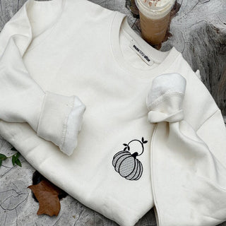 Cute Pumpkin Embroidered Sweatshirt 2D Crewneck Sweatshirt All Over Print Sweatshirt For Women Sweatshirt For Men SWS3119