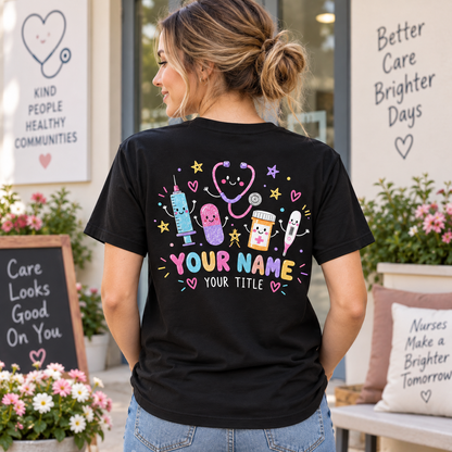 Personalized RN Nurse Gift Medical Healthcare Nursing School Shirt Unisex T-Shirt