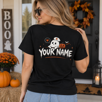 Halloween Nurse Shirt, Cute Nurse Ghost Tee, Funny Medical Halloween Gift for RN, Doctor, PA & NP