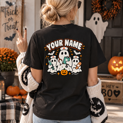 Halloween Nurse Shirt, Cute Nurse Ghost Tee, Funny Medical Halloween Gift for RN, Doctor, PA & NP