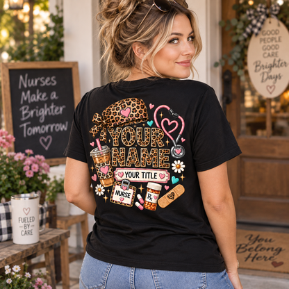 Personalized Scrub Life Leopard Nurse Shirt Custom Nurse Gift Unisex T-Shirt