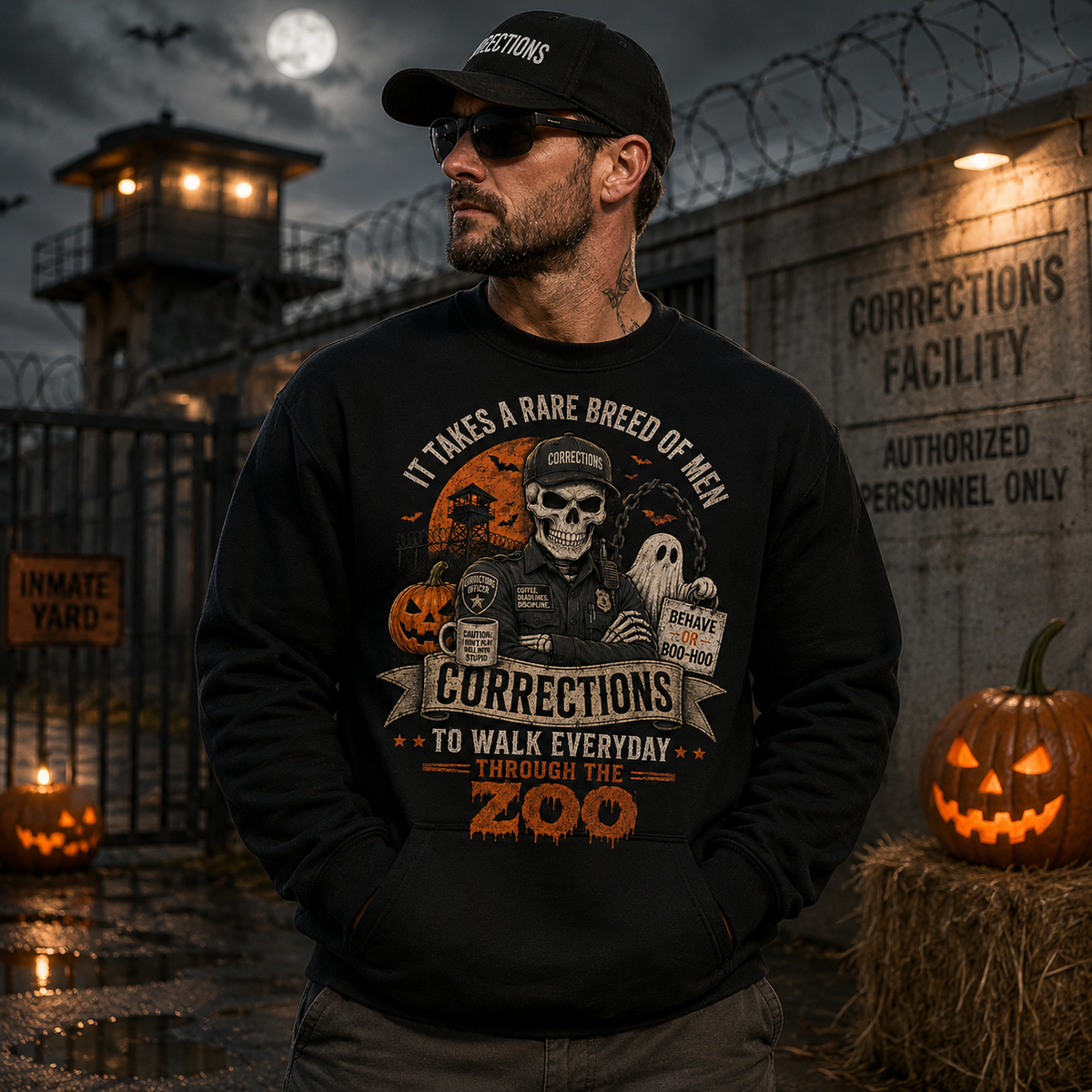 Personalized Gates of Hell Prison Guard Sweatshirt Correctional Officer Halloween Gift