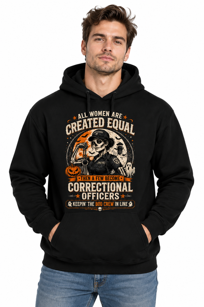 Personalized Proud Female Correctional Officer Hoodie Custom Name Halloween CO Gift