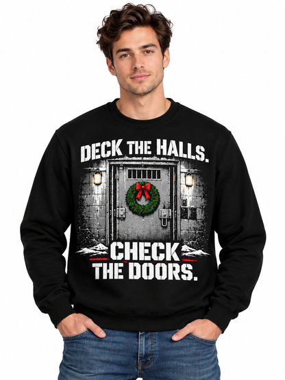 Personalized Correctional Officer Deck the Halls Christmas Sweatshirt