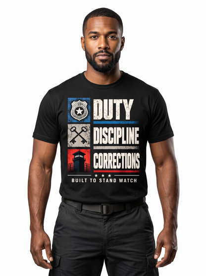 Duty Discipline Corrections – Personalized Officer Front & Back T-Shirt