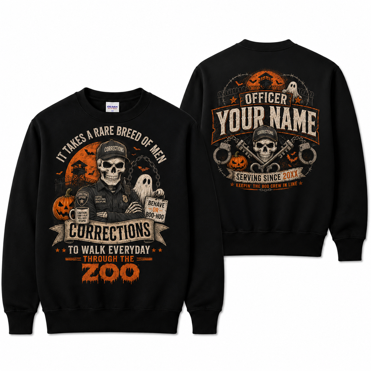 Personalized Gates of Hell Prison Guard Sweatshirt Correctional Officer Halloween Gift