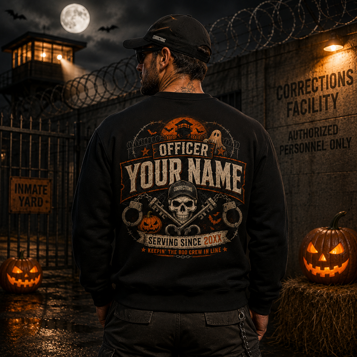 Personalized Gates of Hell Prison Guard Sweatshirt Correctional Officer Halloween Gift
