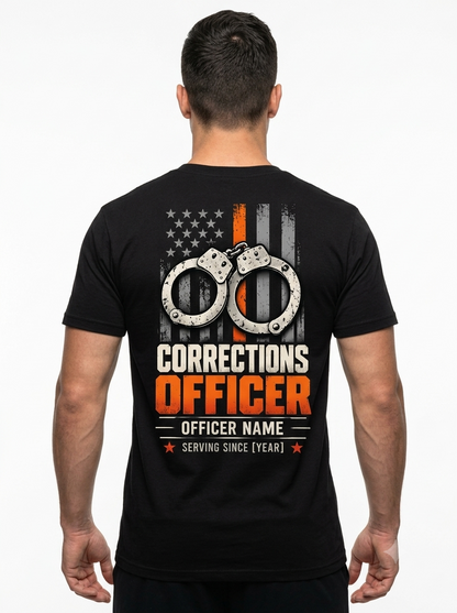 Custom Corrections Officer Shirt – "Professional Consequence Manager" Front & Back Graphic Tee, Personalized Jailer Deputy Gift