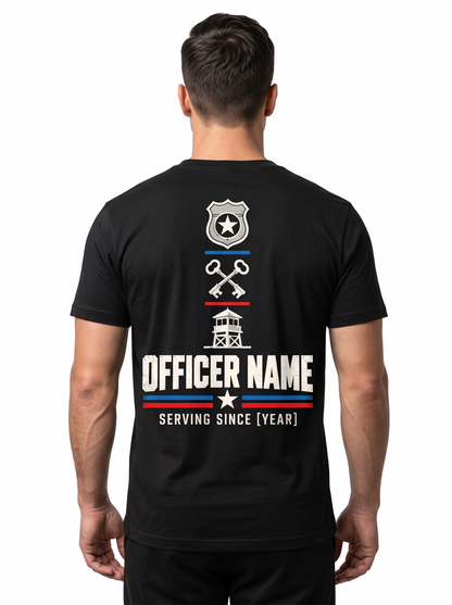 Duty Discipline Corrections – Personalized Officer Front & Back T-Shirt