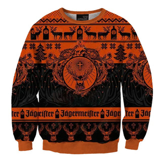 Unisex Jagermeister Orange 3D Ugly Christmas Sweater For Men & Women Christmas Gift Sweater BH1364