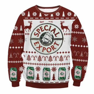 Unisex Special Export Beer 3D Ugly Christmas Sweater For Men & Women Christmas Gift Sweater BH1248