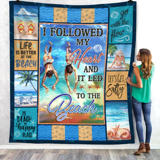 My Heart Led To The Beach Fleece Blanket JN262 67O57