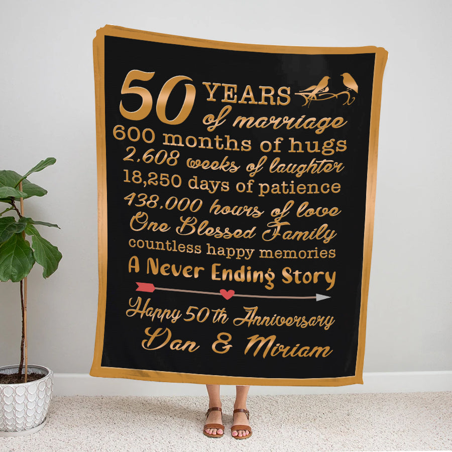 50Th Anniversary Blanket For Couple 50Th Golden Wedding Anniversary Couple Gift For Dad Mom Parents Friends MI0017