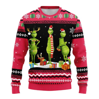 Xmas Grinch Cute Face Ugly Christmas Sweater For Men & Women Christmas Gift Thanksgiving Sweater US4326