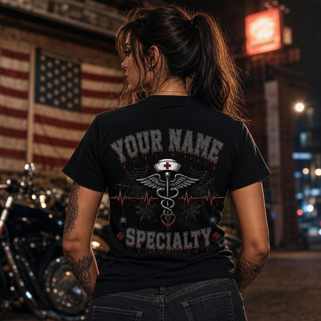 Personalized Cute Halloween Nurse Shirt Custom RN Gift Look Unisex T-Shirt