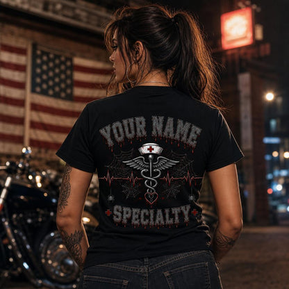Personalized Cute Halloween Nurse Shirt Custom RN Gift Look Unisex T-Shirt