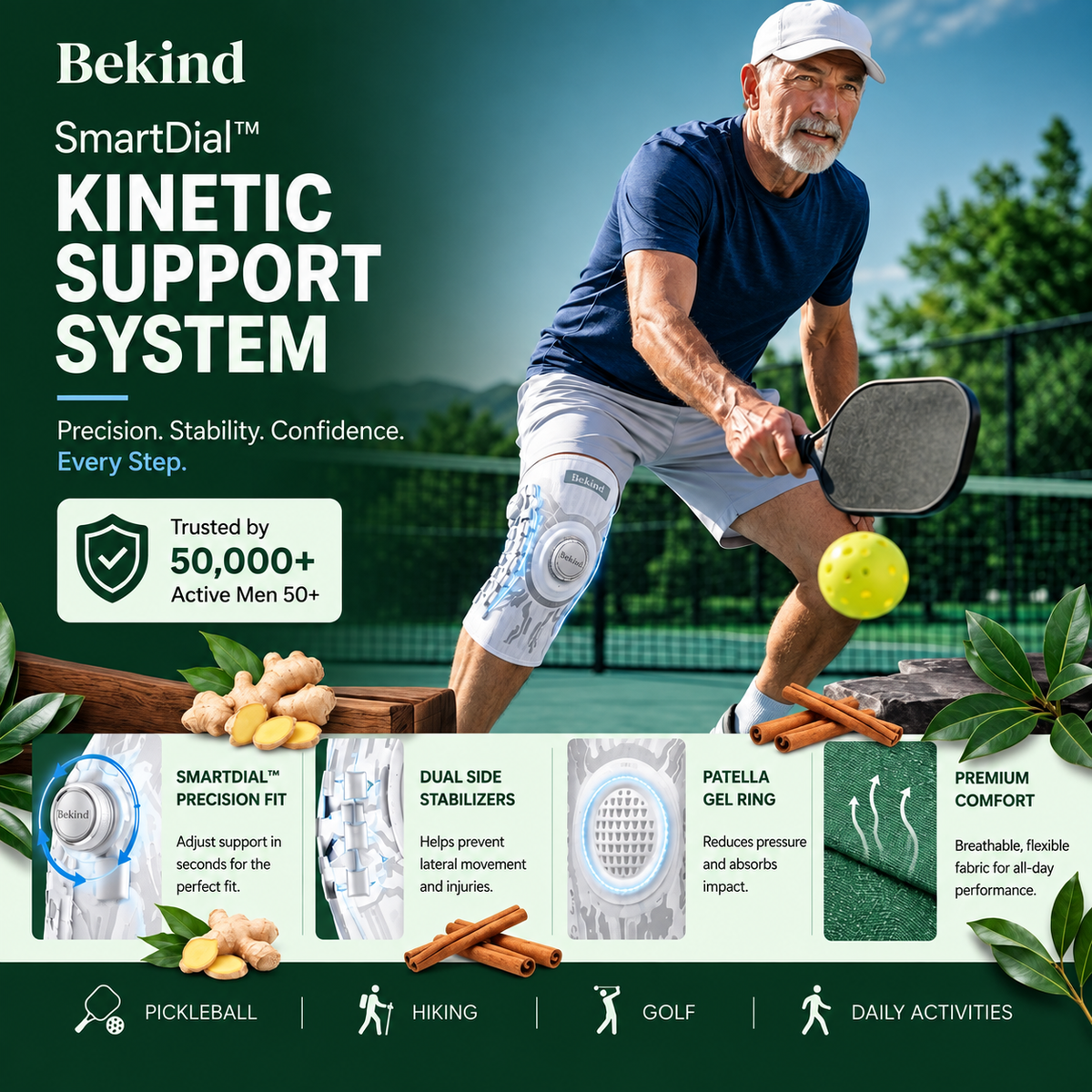 Bekind SmartDial™ Kinetic Support Knee Brace