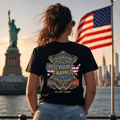 Personalized Happy Nurses Week 2026 American Flag Nurse Gift Custom Unisex T-Shirt