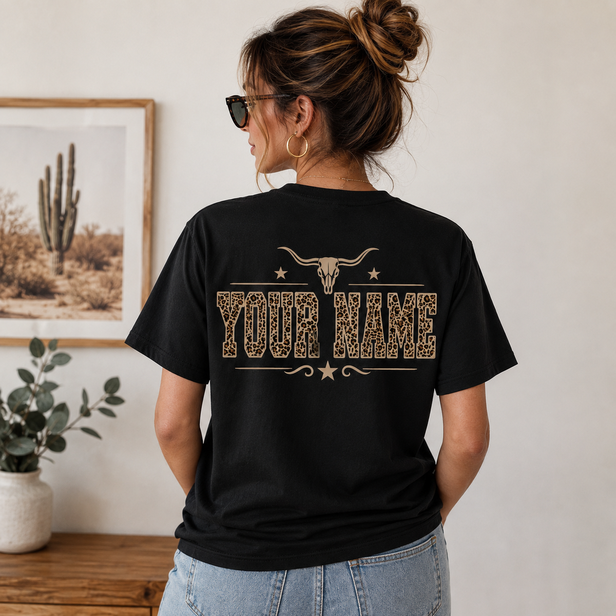 Personalized Custom Leopard Registered Nurse T-Shirt Gift for RN NP
